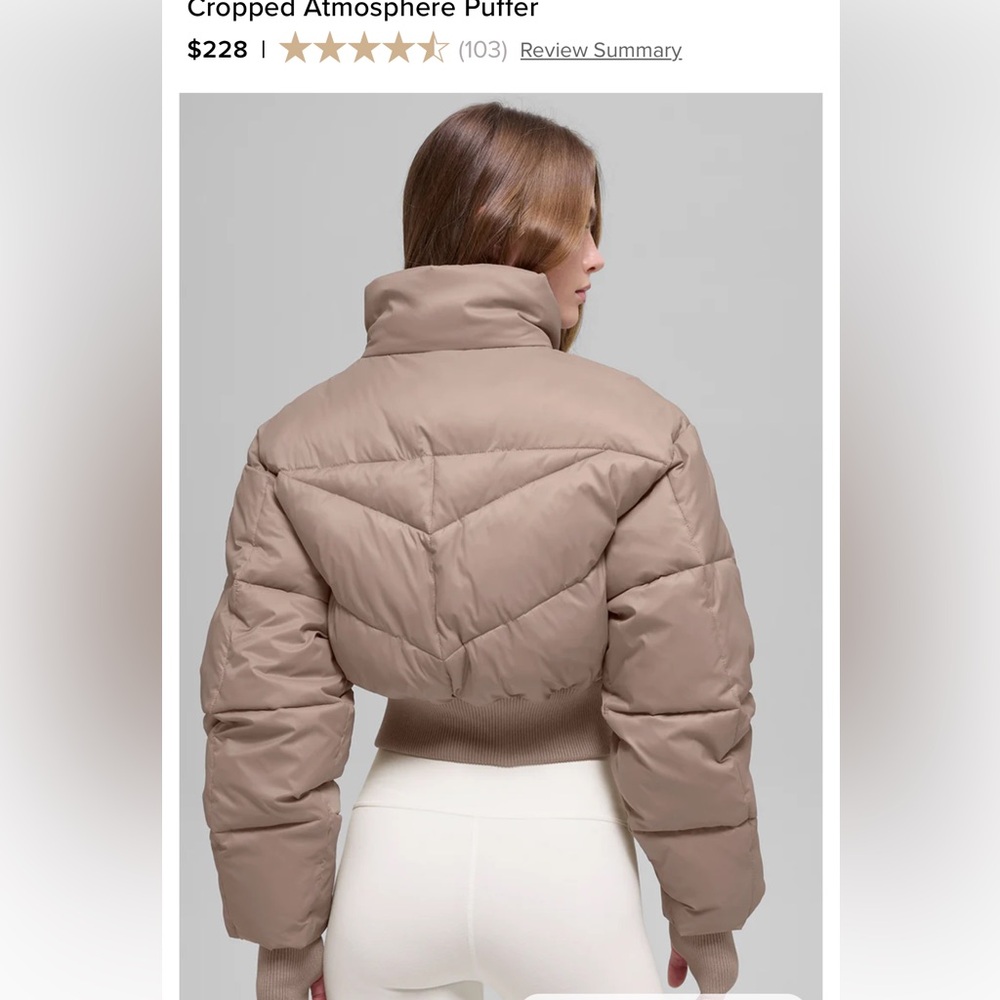 ALO Yoga cropped atmosphere puffer size medium new with tags - Picture 2 of 8